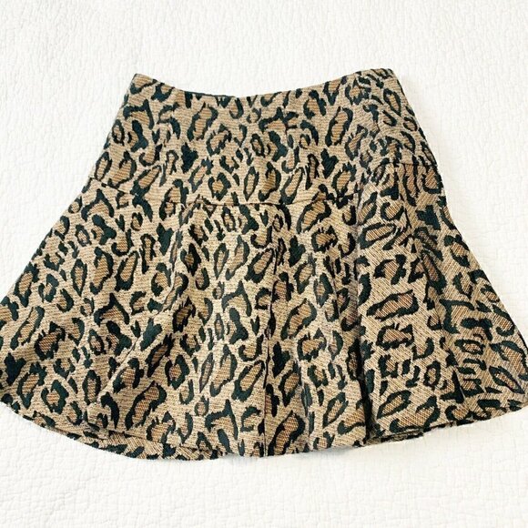 Free People Size 2 Black Gold Women's Chenille Cheetah Skirt NEW! - Picture 5 of 7